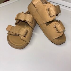 Adjustable Toddler Hook-and-Loop Sandals in Tan